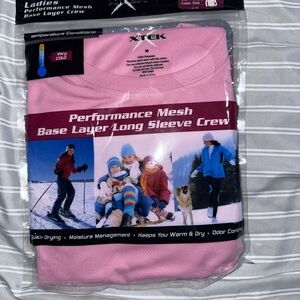 Pink Performance Mesh Long Sleeve Top